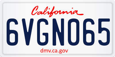 CA license plate 6VGN065