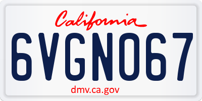 CA license plate 6VGN067