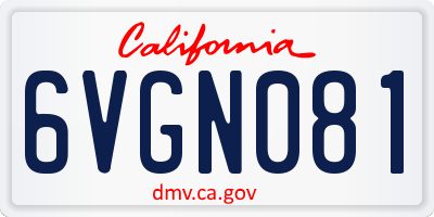 CA license plate 6VGN081