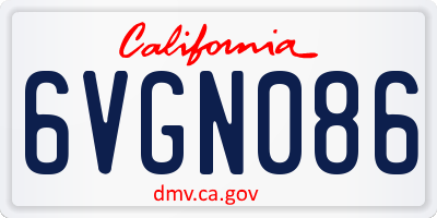 CA license plate 6VGN086