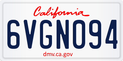 CA license plate 6VGN094