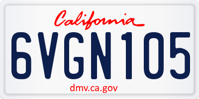 CA license plate 6VGN105