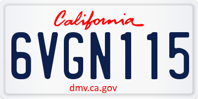 CA license plate 6VGN115