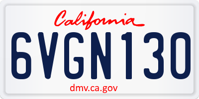 CA license plate 6VGN130