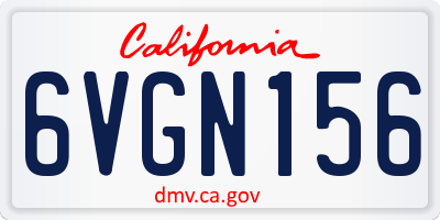 CA license plate 6VGN156