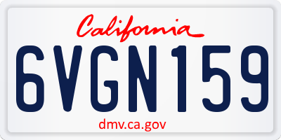 CA license plate 6VGN159