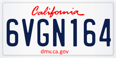 CA license plate 6VGN164