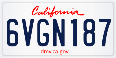 CA license plate 6VGN187