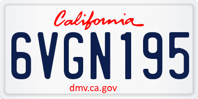 CA license plate 6VGN195