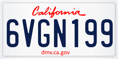 CA license plate 6VGN199