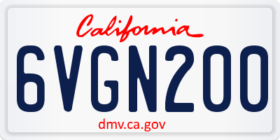 CA license plate 6VGN200