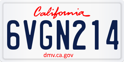 CA license plate 6VGN214