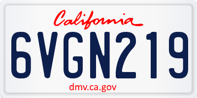 CA license plate 6VGN219