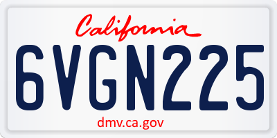 CA license plate 6VGN225