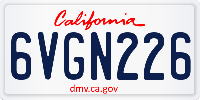 CA license plate 6VGN226