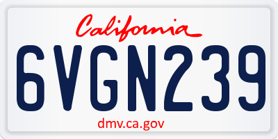 CA license plate 6VGN239