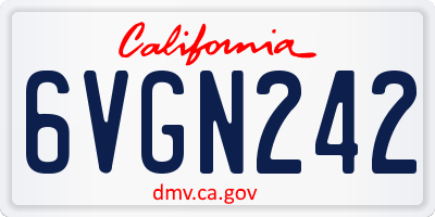 CA license plate 6VGN242