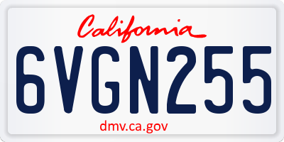 CA license plate 6VGN255