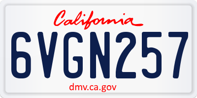 CA license plate 6VGN257