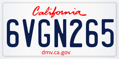 CA license plate 6VGN265