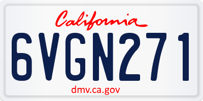 CA license plate 6VGN271