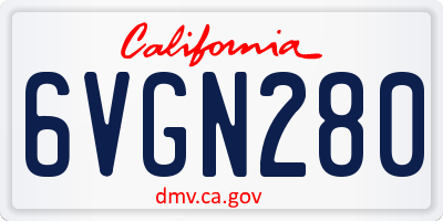 CA license plate 6VGN280