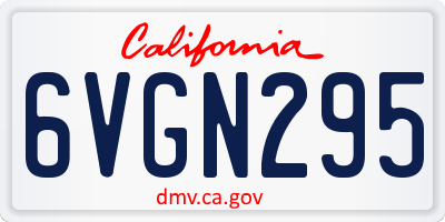 CA license plate 6VGN295