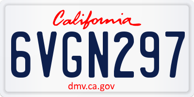 CA license plate 6VGN297