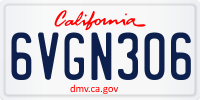 CA license plate 6VGN306