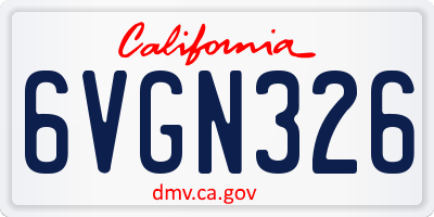 CA license plate 6VGN326