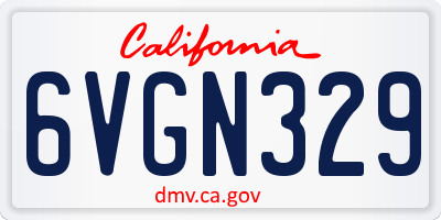 CA license plate 6VGN329