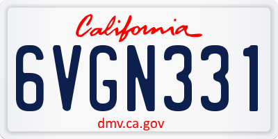 CA license plate 6VGN331