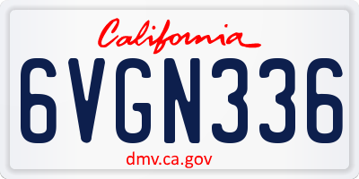 CA license plate 6VGN336