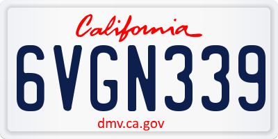 CA license plate 6VGN339