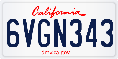 CA license plate 6VGN343
