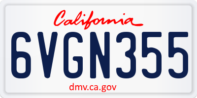 CA license plate 6VGN355