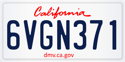 CA license plate 6VGN371