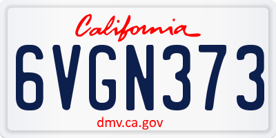 CA license plate 6VGN373