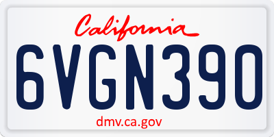 CA license plate 6VGN390