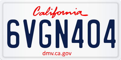 CA license plate 6VGN404