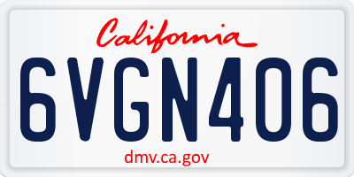 CA license plate 6VGN406