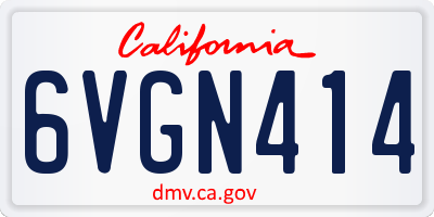 CA license plate 6VGN414