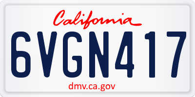 CA license plate 6VGN417