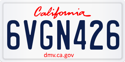 CA license plate 6VGN426