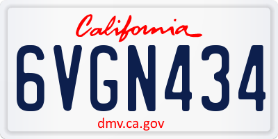 CA license plate 6VGN434