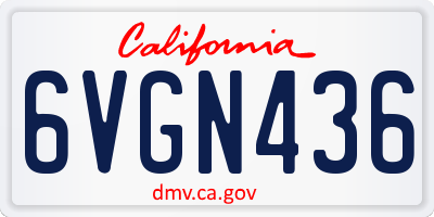 CA license plate 6VGN436