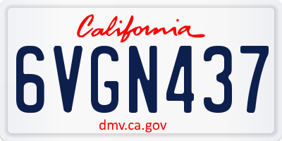 CA license plate 6VGN437