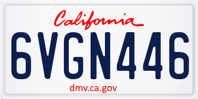 CA license plate 6VGN446