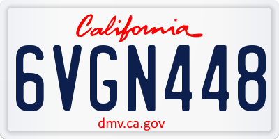 CA license plate 6VGN448
