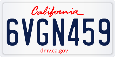 CA license plate 6VGN459